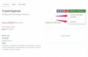 expense to invoice