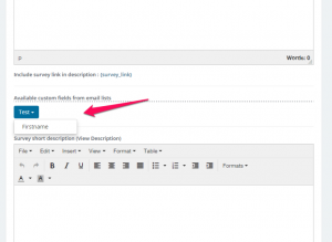 include mail list custom fields