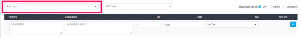 New Invoice Item